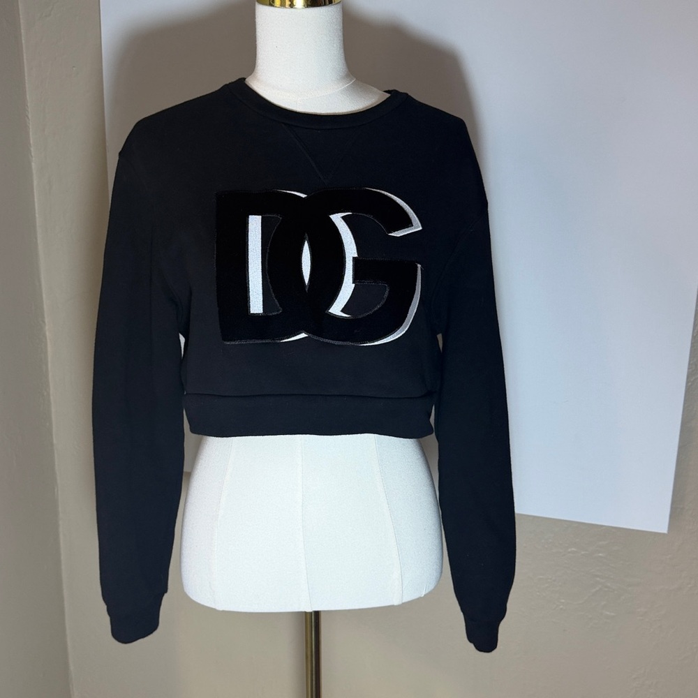 Dolce & Gabbana Cropped Jersey Sweatshirt Women’s with DG logo Small never worn